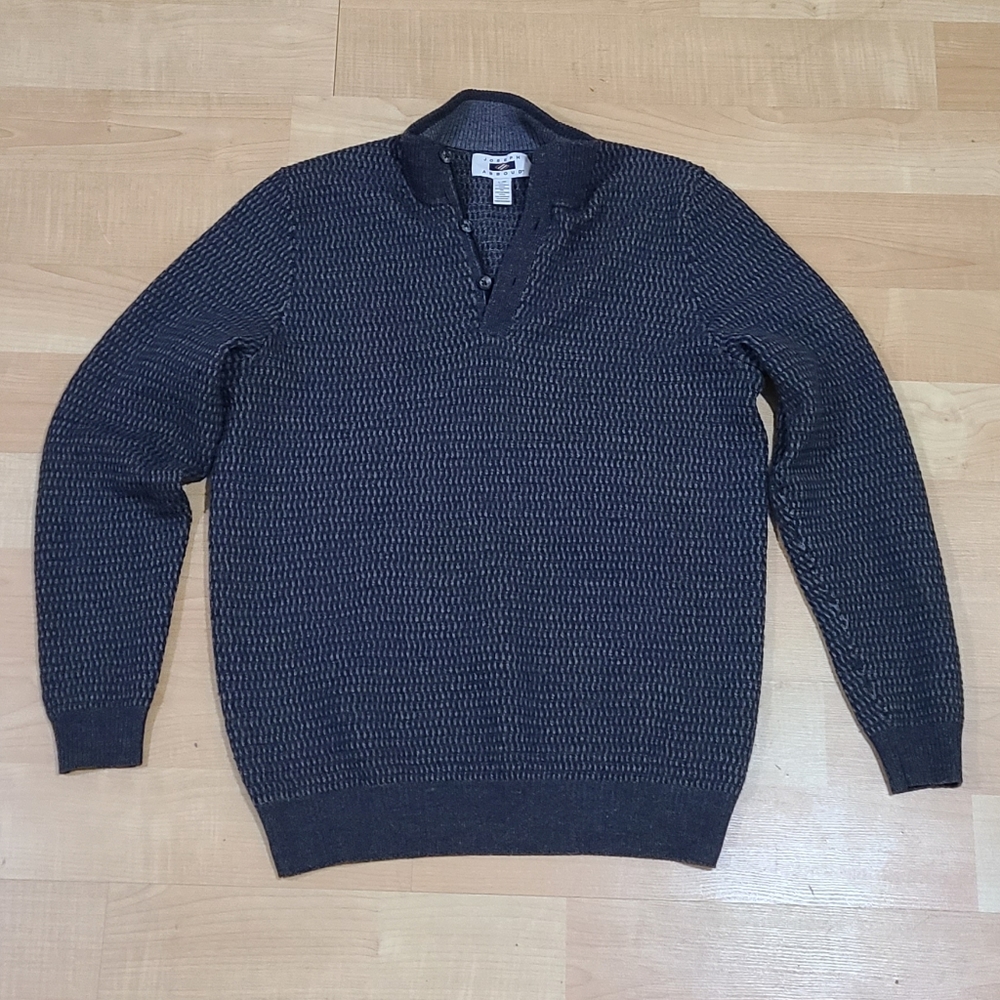 Dark Grey Joseph Abboud 1/4 zip collared Longsleeve shirt